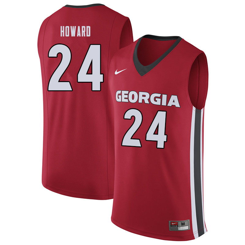 Men #24 Rodney Howard Georgina Bulldogs College Basketball Jerseys Sale-Red